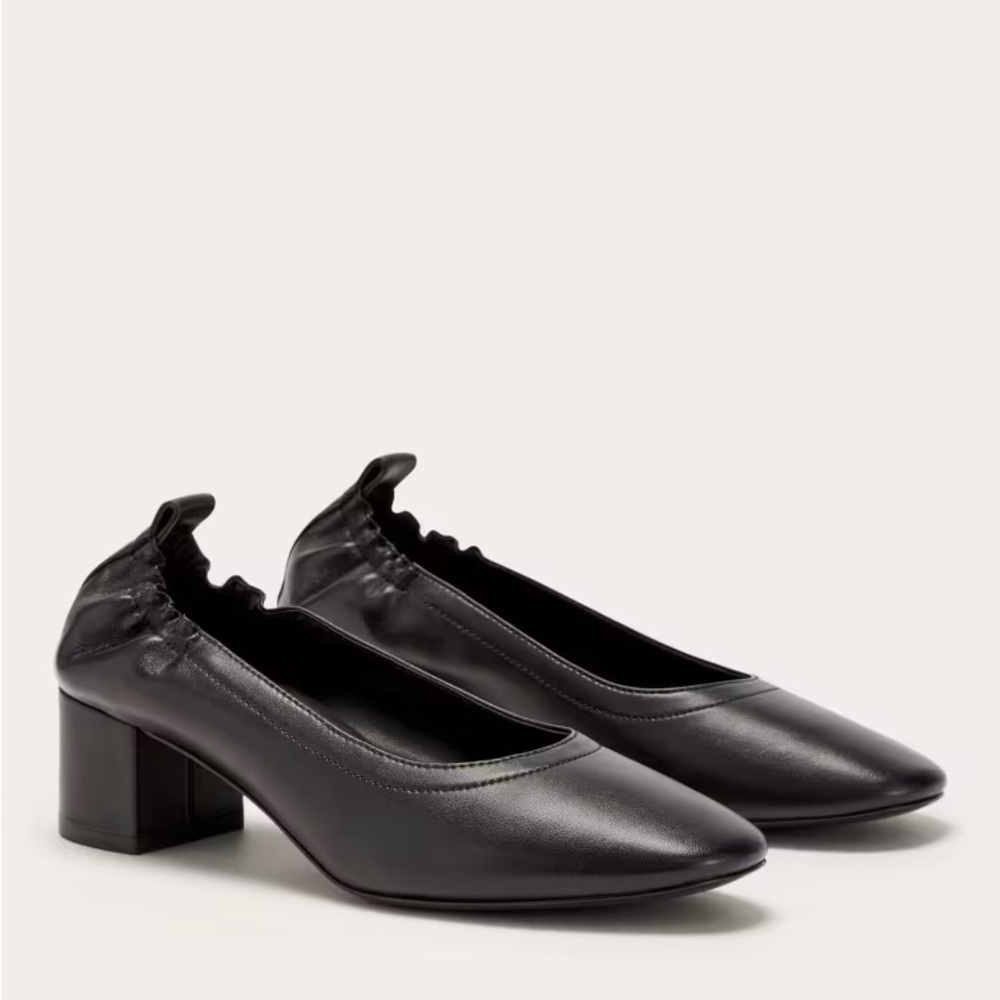 Everlane Day Heel (black leather)